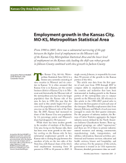 Employment growth in the Kansas City, MO-KS, Metropolitan Statistical Area