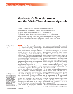 Manhattan s financial sector and the 2005-07 employment dynamic