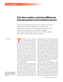 Part-time workers: some key differences between primary and secondary earners
