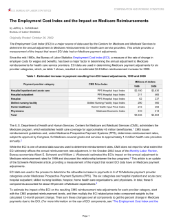 The Employment Cost Index and the Impact on Medicare Reimbursements