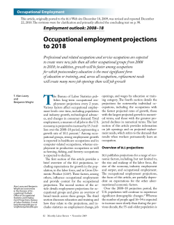 Occupational employment projections to 2018
