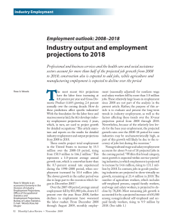 Industry output and employment projections to 2018
