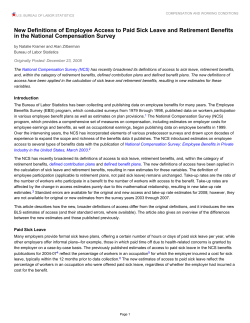 New Definitions of Employee Access to Paid Sick Leave and Retirement Benefits in the National Compensation Survey