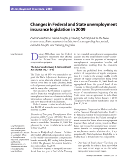 Changes in Federal and State unemployment insurance legislation in 2009
