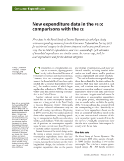 New expenditure data in the PSID: comparisons with the CE