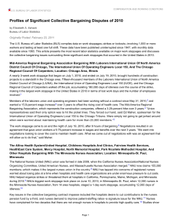 Profiles of Significant Collective Bargaining Disputes of 2010
