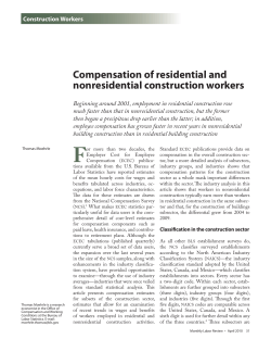 Compensation of residential and nonresidential construction workers