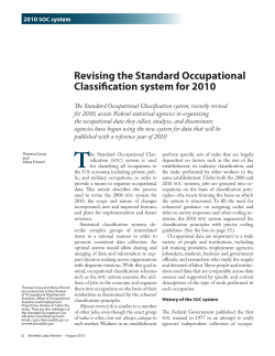 Revising the Standard Occupational Classification system for 2010