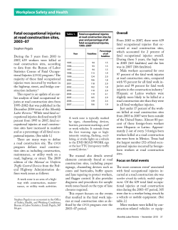Fatal occupational injuries at road construction sites, 2003-07