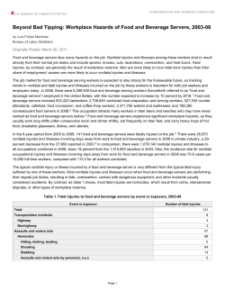 Beyond Bad Tipping: Workplace Hazards of Food and Beverage Servers, 2003-2008