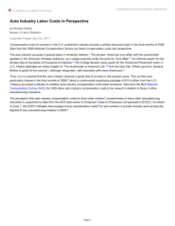 Auto Industry Labor Costs in Perspective