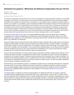 Abolished OccupationsWhat Does the National Compensation Survey Tell Us?