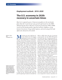 The U.S. economy in 2020: recovery in uncertain times