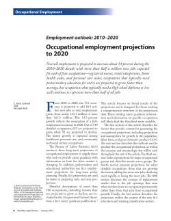 Occupational employment projections to 2020
