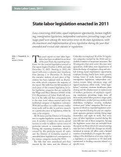 State labor legislation enacted in 2011
