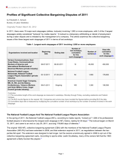 Profiles of Significant Collective Bargaining Disputes of 2011