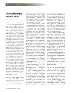 Consumer Expenditure Survey Microdata Users Workshop, July 2011