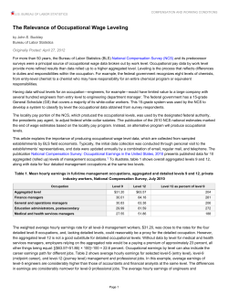 The Relevance of Occupational Wage Leveling