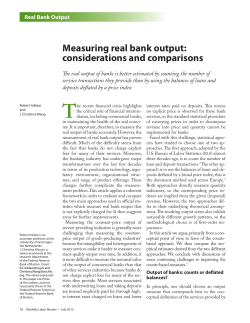 Measuring real bank output: considerations and comparisons