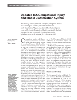 Updated BLS Occupational Injury and Illness Classification System