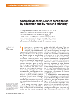 Unemployment Insurance participation by education and by race and ethnicity