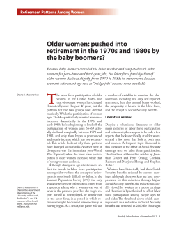 Older women: pushed into retirement in the 1970s and 1980s by the baby boomers?