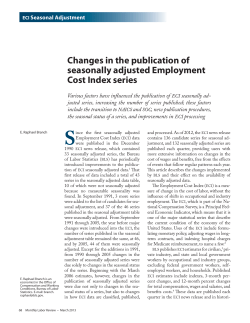 Changes in the publication of seasonally adjusted Employment Cost Index series