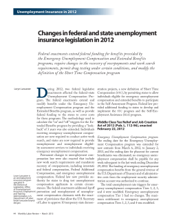 Changes in federal and state unemployment insurance legislation in 2012