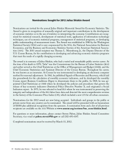 Nominations Sought for 2012 Julius Shiskin Award