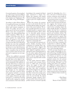 Licensing Occupations: Ensuring Quality or Restricting Competition?