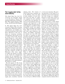 The supply side of the auto industry