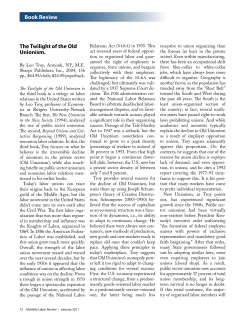 The Twilight of the Old Unionism.