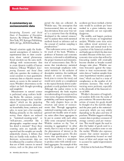 A commentary on socioeconomic data