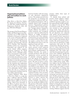 Organizational philosophy and welfare-to-work policies