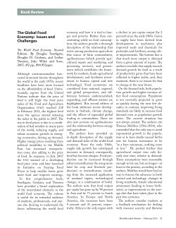The Global Food Economy: Issues and Challenges