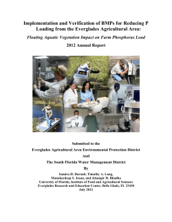 Annual Report: Implementation and Verification of BMPs for Reducing P Loading from the Everglades Agricultural Area: Floating Aquatic Vegetation Impact on Farm Phosphorus Load