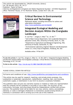 Integrated Ecological Modeling and Decision Analysis Within the Everglades Landscape. Critical Reviews in Environmental Science and Technology, 41(S1):517&ndash;547. DOI: 10.1080/10643389.2010.530572