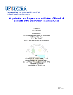 Organization and Project-Level Validation of Historical Soil Data of the Stormwater Treatment Areas