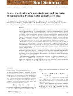 Spatial monitoring of a non-stationary soil property: phosphorus in a Florida water conservation area