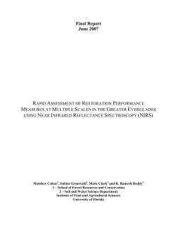 Rapid Assessment of Restoration Performance Measures at Multiple Scales in the Greater Everglades using Near Infrared Reflectance Spectroscopy (NIRS)