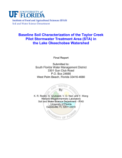 Baseline Soil Characterization of the Taylor Creek Pilot Stormwater Treatment Area (STA) in the Lake Okeechobee Watershed(pdf).