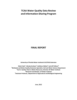 TCAA Water Quality Data Review and Information-Sharing Program: Final Report