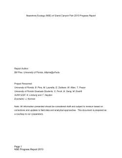 Annual Report 2010: Near Shore Ecology of Grand Canyon Fish