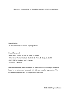 Annual Report 2009: Near Shore Ecology of Grand Canyon Fish