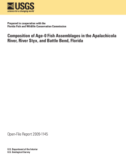 USGS Open File Report 2009-1145: Composition of Age-0 Fish Assemblages in the Apalachicola River, River Styx, and Battle Bend, Florida