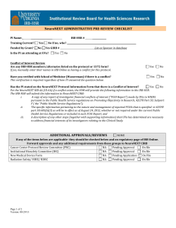 Administrative Pre-Review Checklist for NeuroNEXT Protocols