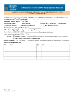 Administrative Review Assurance Checklist for New Expedited Protocols