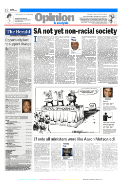 The Herald Noguera, featured in South African newspaper, posits an opinion on South Africa's progress towards a non-racial society