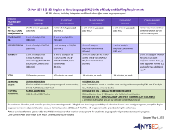(9‐12) English as New Language (ENL) Units of Study and Staffing Requirements