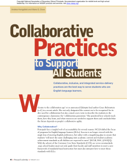 February 2012 : Collaborative Practices to Support All Students, by Andrea Hognisfeld and Maria G. Dove
